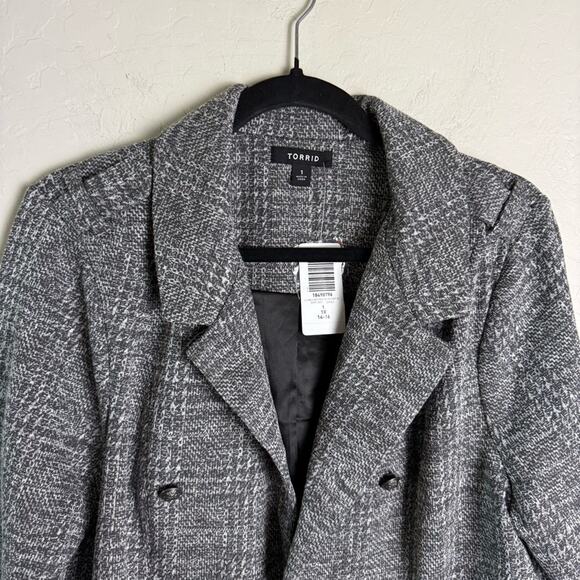 Torrid Grey Studio Double Knit Crop Military Jacket 1X NWT - Picture 5 of 13